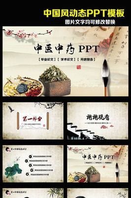 中國傳統(tǒng)文化中醫(yī)中藥傳播動態(tài)PPT模板 文化傳播的載體與創(chuàng)新